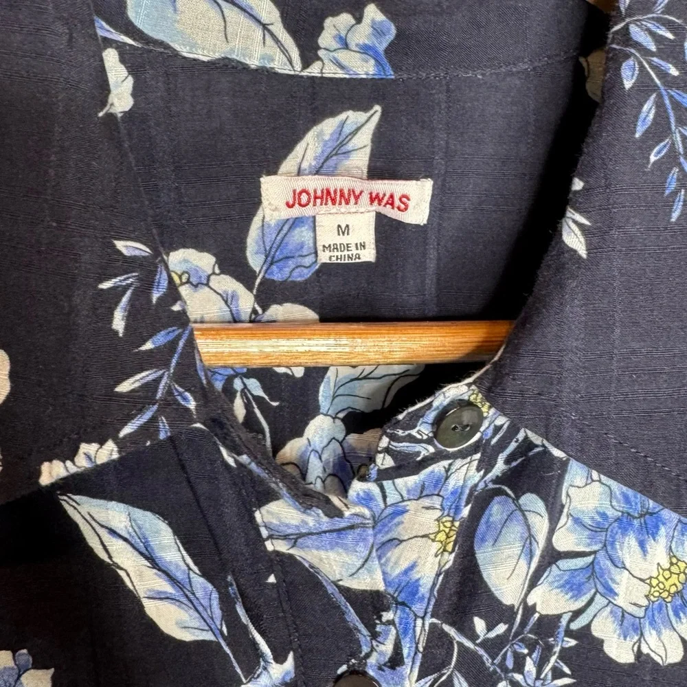 Johnny Was Womens Maxi Button Front Floral Dress Medium Floral‎ Boho Print